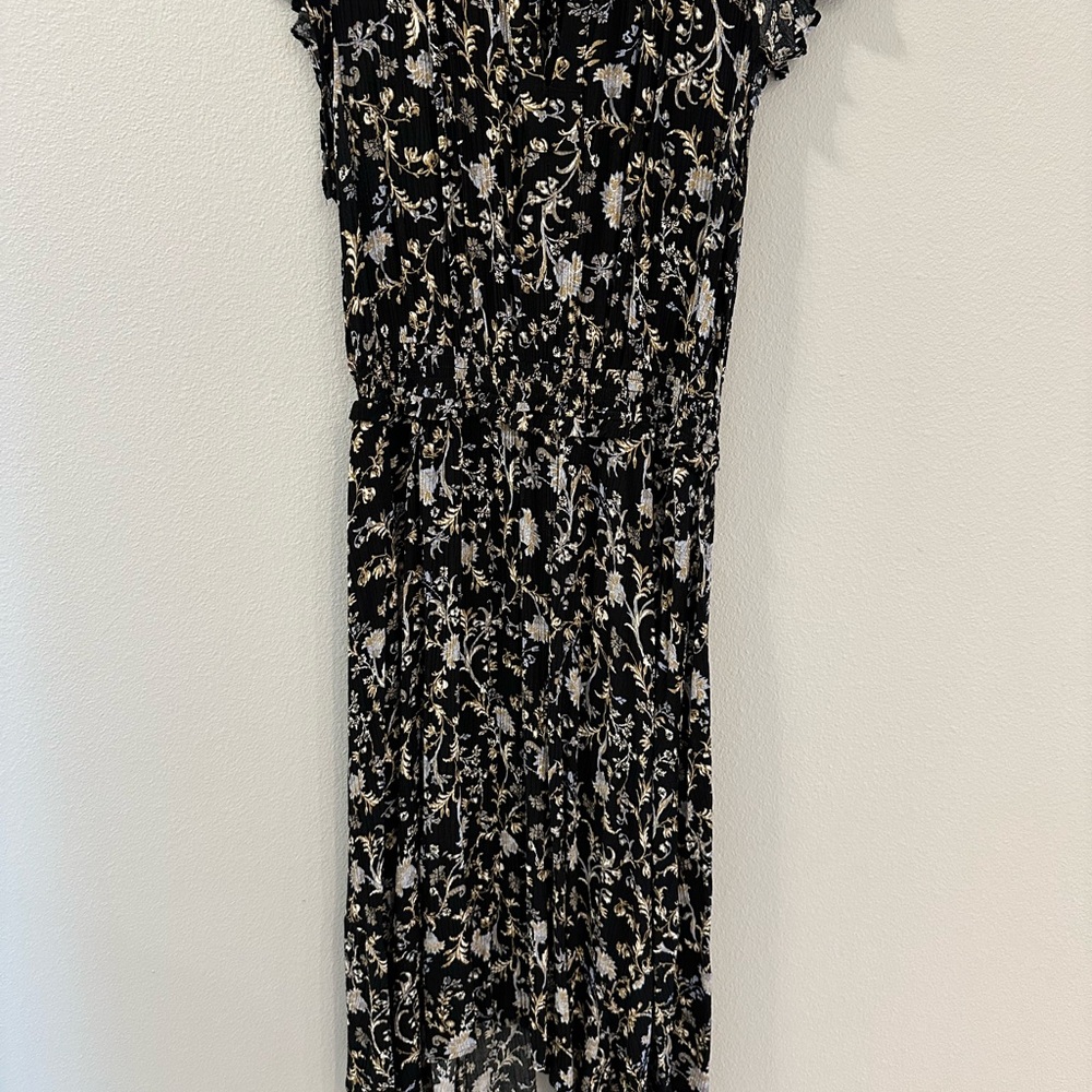 Knox Rose Black and Gold Floral Dress